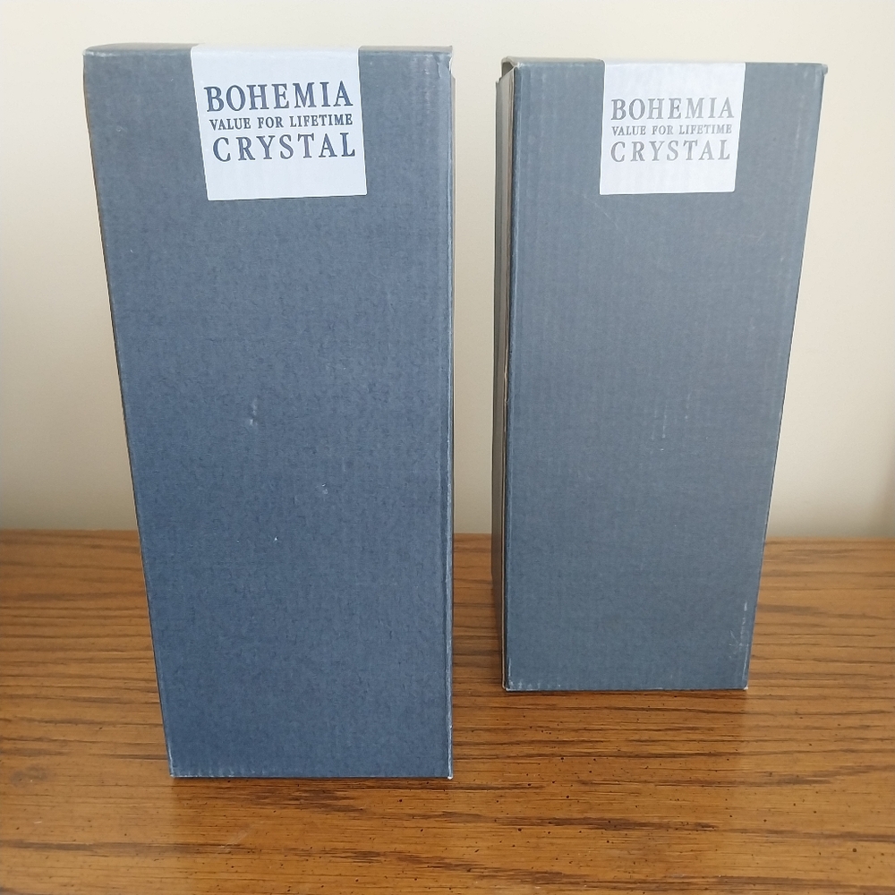 Two Bohemia Clear Crystal Candle Holders - Picture 16 of 16